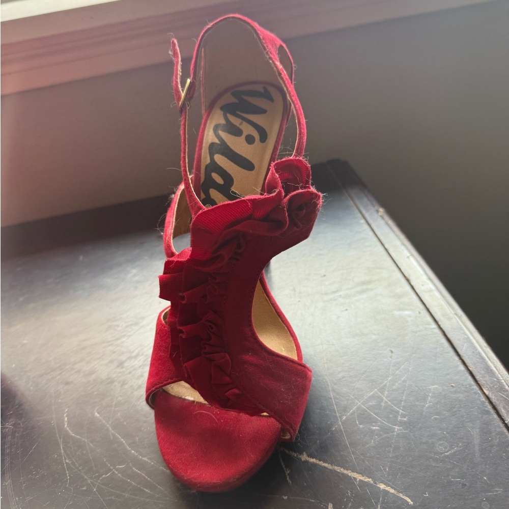 Wild Diva Red Strappy Heels